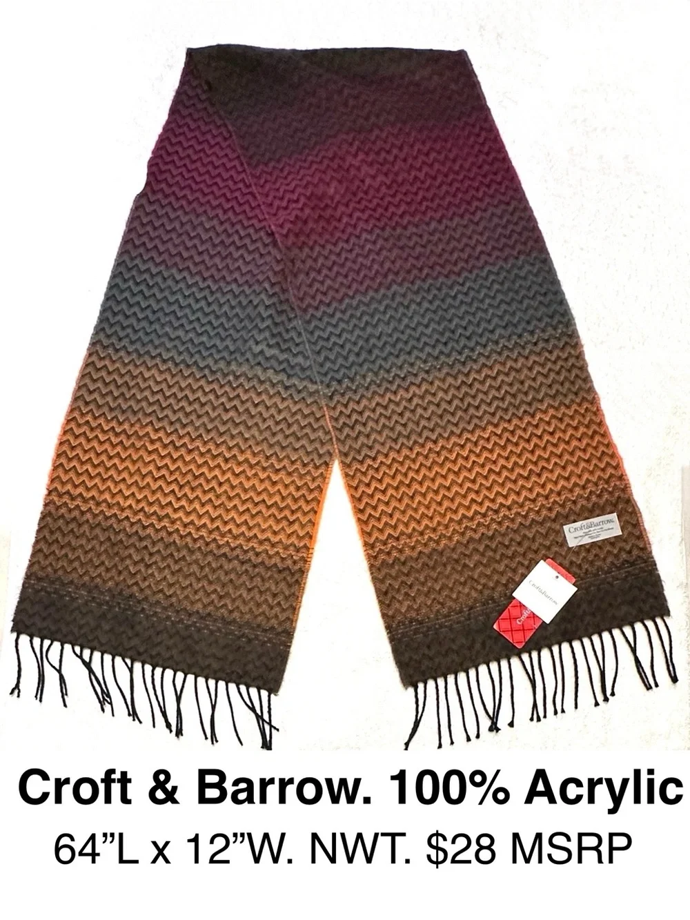 5/$15💥 Multicolor Gradient Chevron Acrylic Scarf Fridges Fall Winter